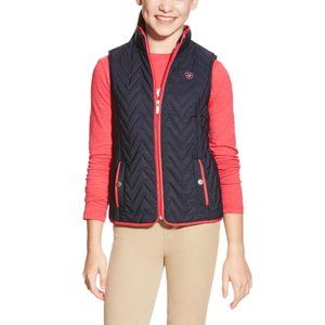 Ariat Girls Navy and Red Quilted Vest